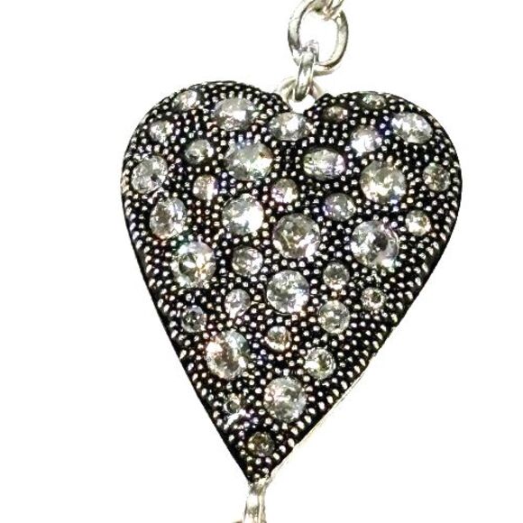 BRIGHTON GLISTEN HEART Clear Crystal Silver Bracelet Reversible JF8131 NWOT $72 - Picture 2 of 11